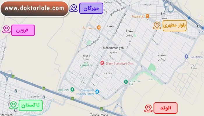 نقشه تحت پوشش لوله بازکنی محمدیه قزوین
