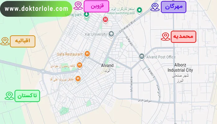 نقشه تحت پوشش لوله بازکنی الوند