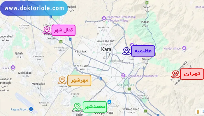 نقشه تحت پوشش لوله بازکنی کرج